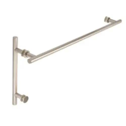 Counterpoint 18" c/c Towel Bar x 6" c/c Pull with Rosettes - Polished Nickel Counterpoint 18" c/c Towel Bar x 6" c/c Pull with Rosettes - Polished Nickel