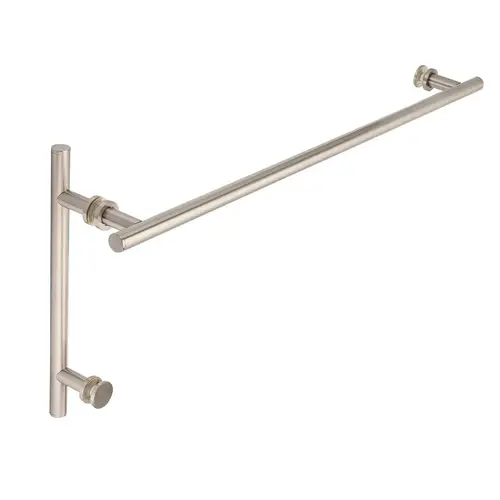 Counterpoint 18" c/c Towel Bar x 6" c/c Pull with Rosettes - Brushed Nickel Counterpoint 18" c/c Towel Bar x 6" c/c Pull with Rosettes - Brushed Nickel