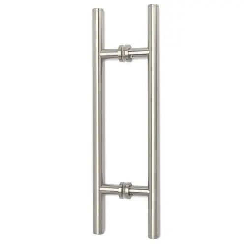 Counterpoint 18" c/c, 26" overall Back-to-Back Pull with 1" Diameter & Rosettes - Brushed Nickel Counterpoint 18" c/c, 26" overall Back-to-Back Pull with 1" Diameter & Rosettes - Brushed Nickel