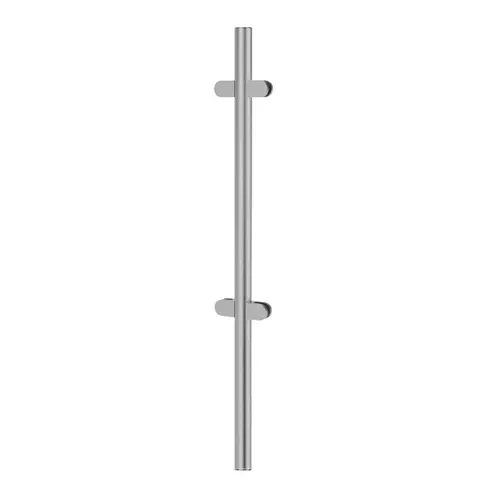 Post Fascia 180 degree 1.90" O/D 48" H No Post Top For 3/8"-9/16" Glass - Brushed Stainless Post Fascia 180 degree 1.90" O/D 48" H No Post Top For 3/8"-9/16" Glass - Brushed Stainless