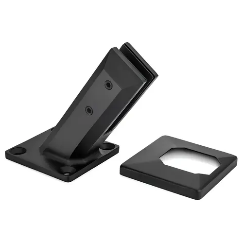 Spigot Surface Mount Inclined Adjustable Right Hand With Cover Plate 3/8"-1/2" Glass - Matte Black