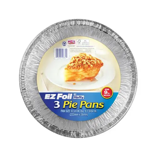 Pie Pan EZ Foil 8-3/4" W X 8-3/4" L Silver Silver