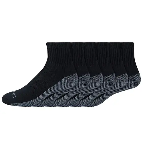 Quarter Sock Dri-Tech Men's 6-12 Black Blac - 2 per pack x2 packs
