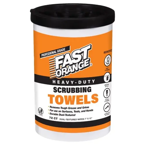 Hand and Surface Scrubbing Towels Fast Orange Clean Fresh Scent 72 ct