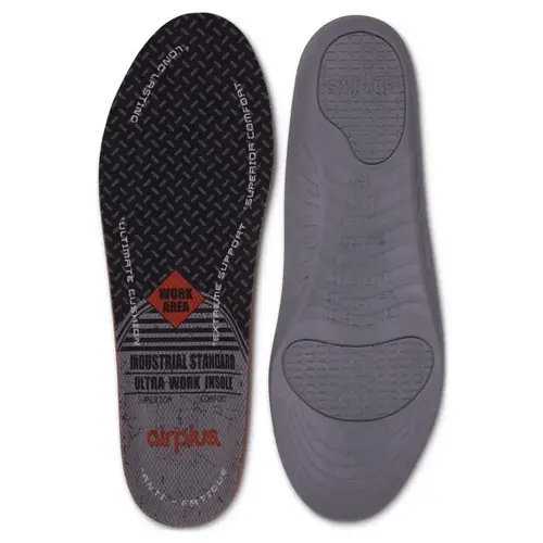 Airplus Ultra Work Men's 7 to 13 Memory Plus Insoles Gray