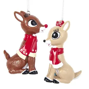 Kurt S Adler RU1224PDQ Ornaments Rudolph and Clarice