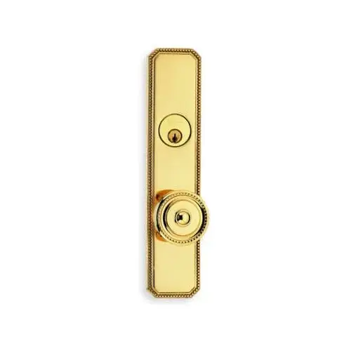 430 Knob and 25000 Plate 3-5/8" CTC Dummy Pair Deadbolt Tubular Lockset Bright Brass Finish 430 Knob and 25000 Plate 3-5/8" CTC Dummy Pair Deadbolt Tubular Lockset Bright Brass Finish