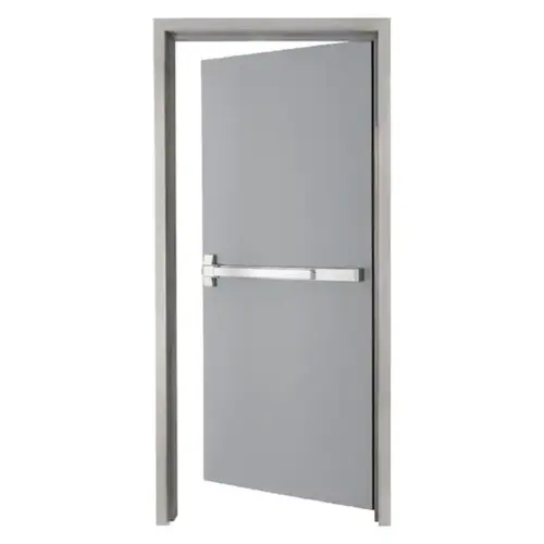 4'0" x 6'8" Panic Reinforced Lock UL 3 Hours Fire Label Hollow Metal Door 18G Poly Flush Steelcraft Prime Painted