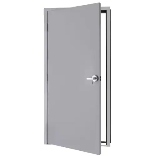 4'0" x 7'0" 161 Prep Lock UL 3 Hours Fire Label Hollow Metal Door 18G Poly Flush Steelcraft Prime Painted