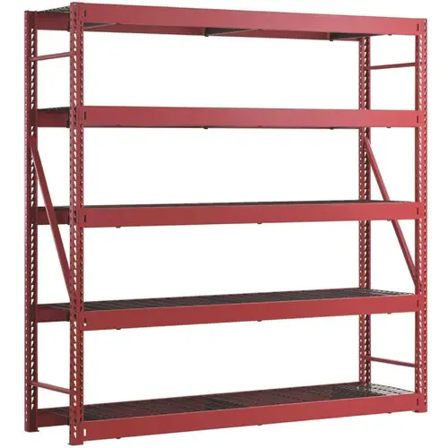 5-Tier Industrial Duty Steel Freestanding Garage Storage Shelving Unit-Red Powder-Coated 5-Tier Industrial Duty Steel Freestanding Garage Storage Shelving Unit-Red Powder-Coated