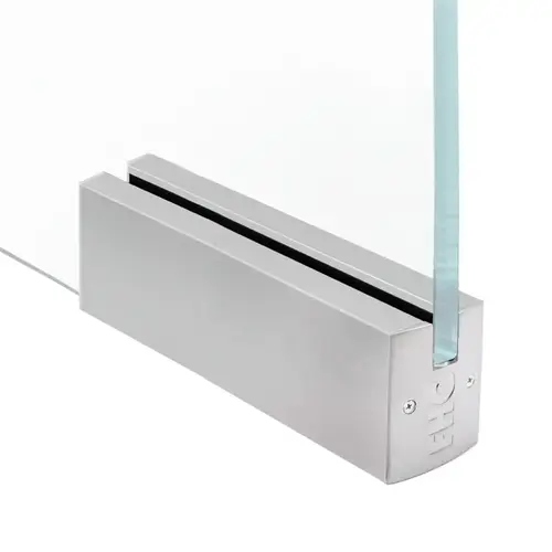 2-1/2" Square 12" Patch Rail Without Lock For 5/8" Glass - Satin Anodized 2-1/2" Square 12" Patch Rail Without Lock For 5/8" Glass - Satin Anodized