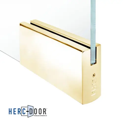 4" Square 12" Patch Rail Without Lock For 5/8" Glass - Polished Brass 4" Square 12" Patch Rail Without Lock For 5/8" Glass - Polished Brass