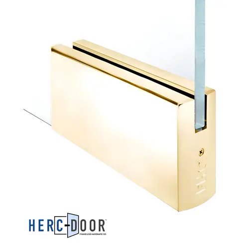 4" Square 12" Patch Rail Without Lock For 5/8" Glass - Polished Brass 4" Square 12" Patch Rail Without Lock For 5/8" Glass - Polished Brass