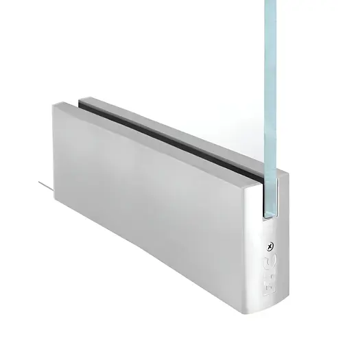4" Square 12" Patch Rail Without Lock For 5/8" Glass - Brushed Stainless 4" Square 12" Patch Rail Without Lock For 5/8" Glass - Brushed Stainless