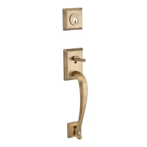 Full Dummy Napa Handleset Right Hand Curve Lever and Traditional Arch Rose Matte Brass and Black Finish Full Dummy Napa Handleset Right Hand Curve Lever and Traditional Arch Rose Matte Brass and Black Finish
