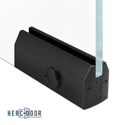 2-1/2" Tapered 9-1/2" Patch Rail With Lock For 3/8" Glass - Dark Bronze Anodized