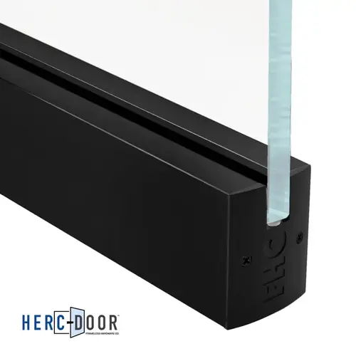 2-1/2" Low Profile Square Door Rail Without Lock for 1/2" Glass - 35-3/4" Length - Matte Black 2-1/2" Low Profile Square Door Rail Without Lock for 1/2" Glass - 35-3/4" Length - Matte Black