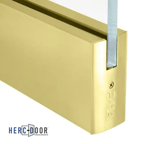4" Square Door Rail 35-3/4" Without Lock - 1/2" Glass - Satin Brass 4" Square Door Rail 35-3/4" Without Lock - 1/2" Glass - Satin Brass
