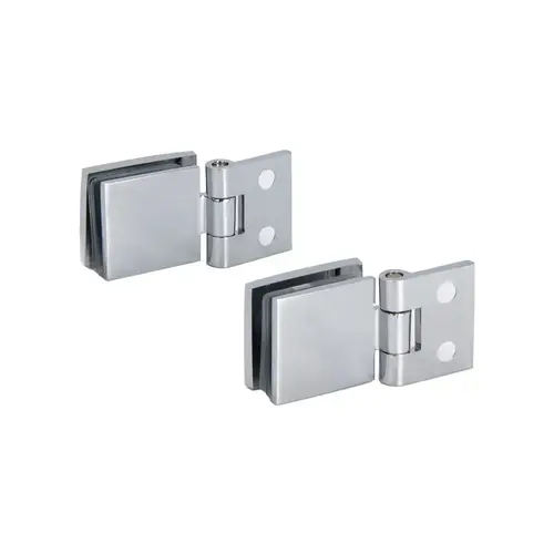 Single Swing Wall-to-Glass Hinges for 1/4" to 5/16" Glass - Chrome - pack of 2 Single Swing Wall-to-Glass Hinges for 1/4" to 5/16" Glass - Chrome - pack of 2