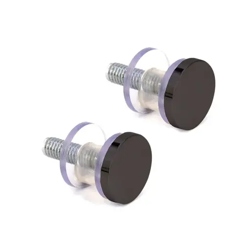 Single-Sided Handle Cap And Stud Set, Brass Material, 3/4" Pull Diameter, For 1/4" To 1/2" Glass Thickness, Oil Rubbed Bronze Finish Single-Sided Handle Cap And Stud Set, Brass Material, 3/4" Pull Diameter, For 1/4" To 1/2" Glass Thickness, Oil Rubbed Bronze Finish