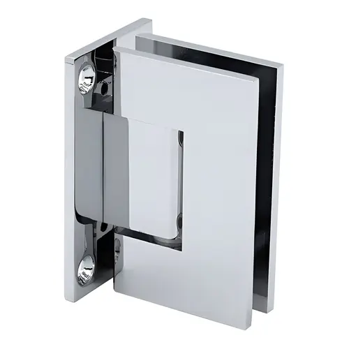Junior Glendale Square 5 Degree Wall Mount Hinge, Brass Material, Full Back Plate, 2-15/16" Height, Polished Chrome Finish