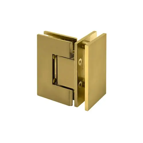 Junior Glendale 90 Degree Glass-to-Glass Hinge for 1/4" Glass - Satin Brass Junior Glendale 90 Degree Glass-to-Glass Hinge for 1/4" Glass - Satin Brass