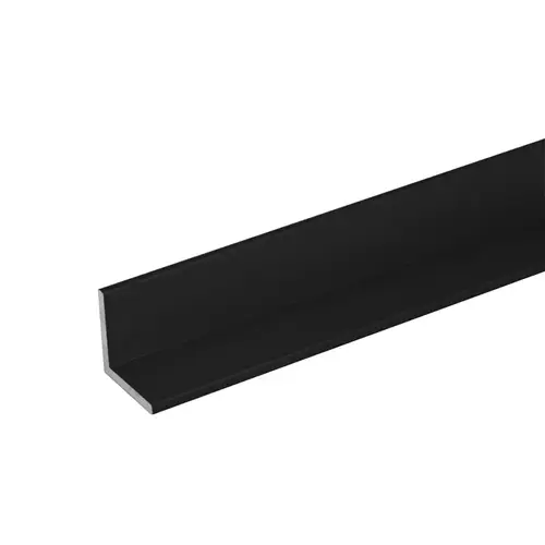 1" x 1" Aluminum L-Bar Matte Black 144" Length