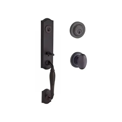 Double Cylinder New Hampshire Handleset with Ellipse Knob Traditional Round Rose with 6AL Latch and Dual Strike Venetian Bronze Finish Double Cylinder New Hampshire Handleset with Ellipse Knob Traditional Round Rose with 6AL Latch and Dual Strike Venetian Bronze Finish