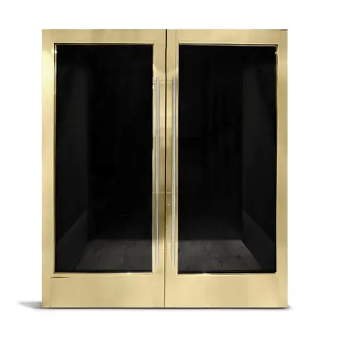 LUXE 300 Series Custom Pair of Doors - 3-13/16" Stile - Satin Brass LUXE 300 Series Custom Pair of Doors - 3-13/16" Stile - Satin Brass