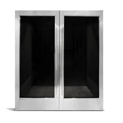 LUXE 300 Series Custom Pair of Doors - 3-13/16" Stile - Polished Stainless
