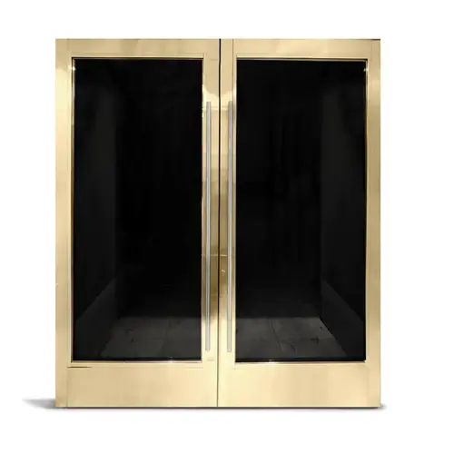 LUXE 200 Series Custom Pair of Doors - 2-3/16" Stile - Polished Brass