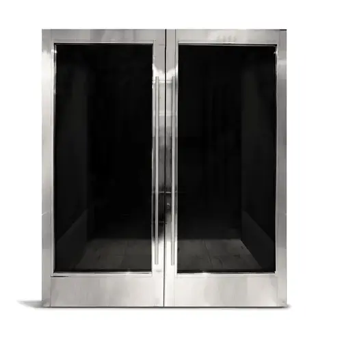 LUXE 500 Series Custom Pair of Doors - 5-1/16" Stile - Brushed Stainless