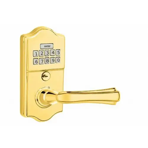 Wembley Left Hand Classic Leverset Storeroom Electronic Keypad Lock with Adjustable Latch Lifetime Brass Finish Wembley Left Hand Classic Leverset Storeroom Electronic Keypad Lock with Adjustable Latch Lifetime Brass Finish
