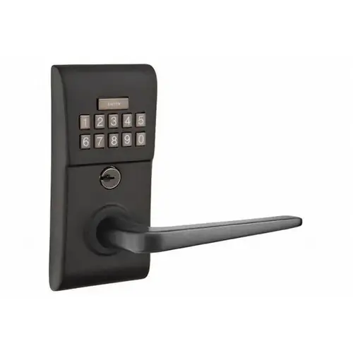 Athena Left Hand Modern Leverset Electronic Keypad Lock with Adjustable Latch Flat Black Finish Athena Left Hand Modern Leverset Electronic Keypad Lock with Adjustable Latch Flat Black Finish