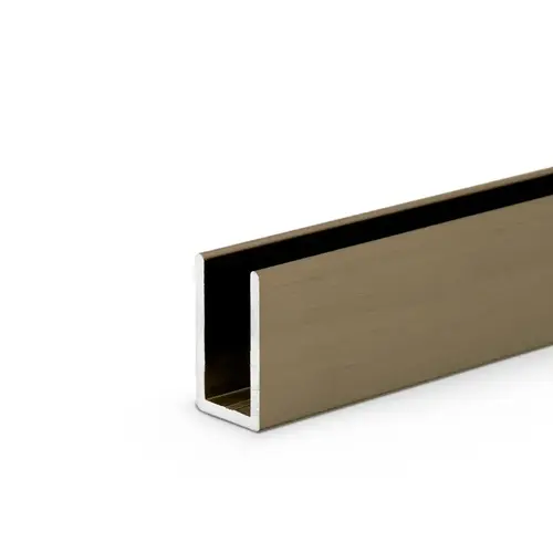 Classic U-Channel, 1" Tall, For 3/8" Glass, 95" Long, Brushed Bronze Finish Classic U-Channel, 1" Tall, For 3/8" Glass, 95" Long, Brushed Bronze Finish