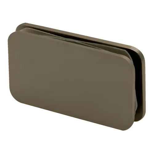 Square 180 Degree Glass-to-Glass Clamp, Brass Material, 3/8" To 1/2" Glazing Thickness, Brushed Bronze Finish