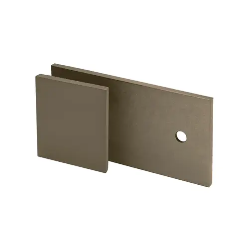 Square 'Y' Inline Glass Clamp for Fixed Panel, Brass Material, Wall to Glass Mounting, 3/8" to 1/2" Glazing Thickness, Brushed Bronze Finish