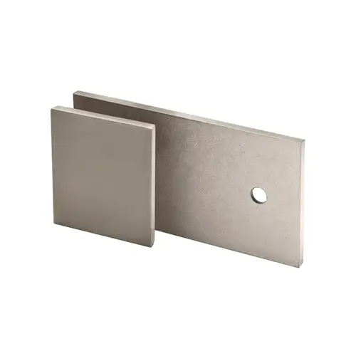 Square 'Y' Inline Glass Clamp for Fixed Panel, Brass Material, Wall to Glass Mounting, 3/8" to 1/2" Glazing Thickness, Polished Nickel Finish