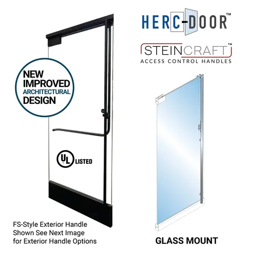 Dummy Handle "F" Exterior Pull Handle RHR Top Glass Mount - Brushed Stainless Dummy Handle "F" Exterior Pull Handle RHR Top Glass Mount - Brushed Stainless