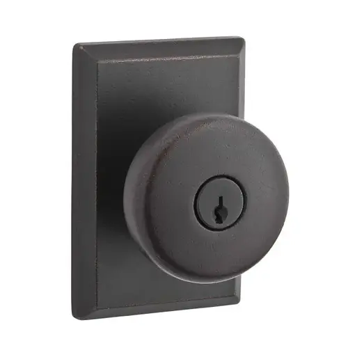 Entry Rustic Knob and Rustic Square Rose with 6AL Latch and Dual Strike For Thick Door Dark Bronze Finish Entry Rustic Knob and Rustic Square Rose with 6AL Latch and Dual Strike For Thick Door Dark Bronze Finish