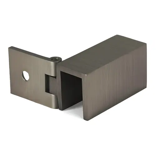 Left Hand Adjustable Wall Mount Slip Fit Glass Clamp, Brass Material, 5/16" to 1/2" Glazing Thickness, Brushed Bronze Finish