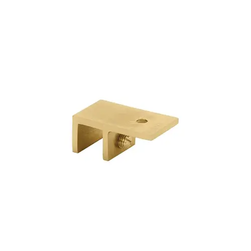 Ceiling Mount Slip Fit Clamp, Brass Material, 5/16" to 1/2" Glazing Thickness, Satin Brass Finish