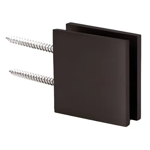 Notch Style Wall Mount Clamp Double Mounting Holes, Brass Material, Square Design, 2" Height, 2" Width, Oil Rubbed Bronze Finish