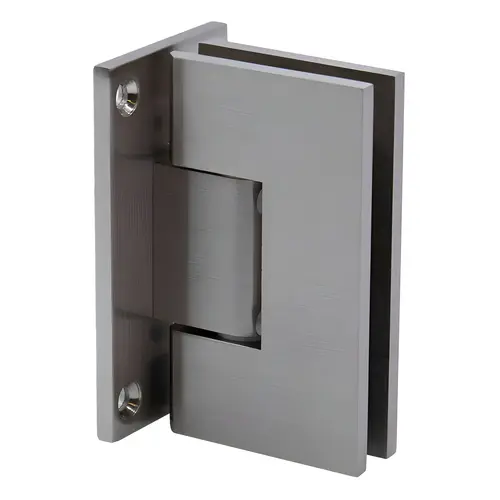 Glendale Wall Mount Hinge, Full Back Plate, Brass and Stainless Steel Material, 3/8" to 1/2" Glazing Thickness, Brushed Nickel Finish