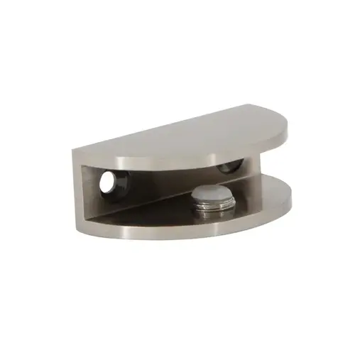 Rounded Wall Mount Shelf Clamp, Brass Material, Wall Mount type, 1-1/8" Length, 11/16" Height, Brushed Nickel Finish