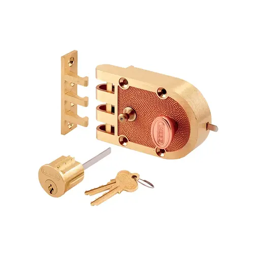 Single Cylinder Deadbolt Brass Slam Lock With Flat And Angle Strikes Single Cylinder Deadbolt Brass Slam Lock With Flat And Angle Strikes