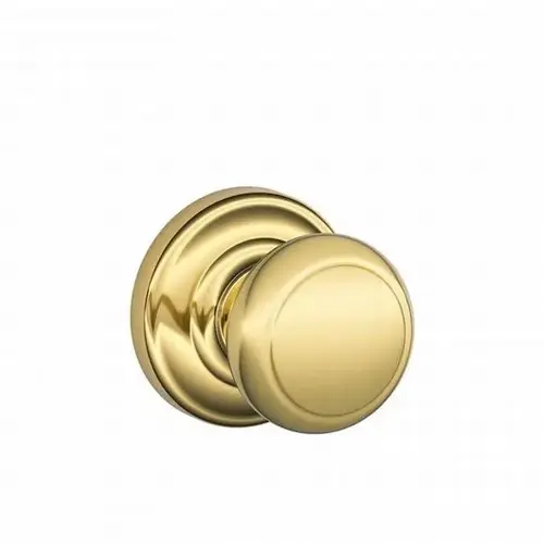 Andover Knob with Andover Rose Half Dummy Bright Brass Finish Andover Knob with Andover Rose Half Dummy Bright Brass Finish