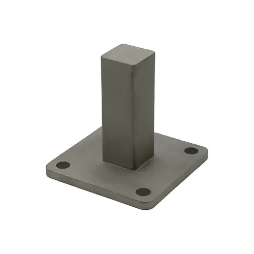Post Stanchion with 5" Square Base - Mill Stainless Steel Post Stanchion with 5" Square Base - Mill Stainless Steel