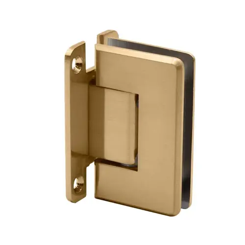 Preston Series Wall Mount Hinge, Brassand Stainless Steel Material, Full Back Plate, 3/8" to 1/2" Glazing Thickness, Satin Brass Finish