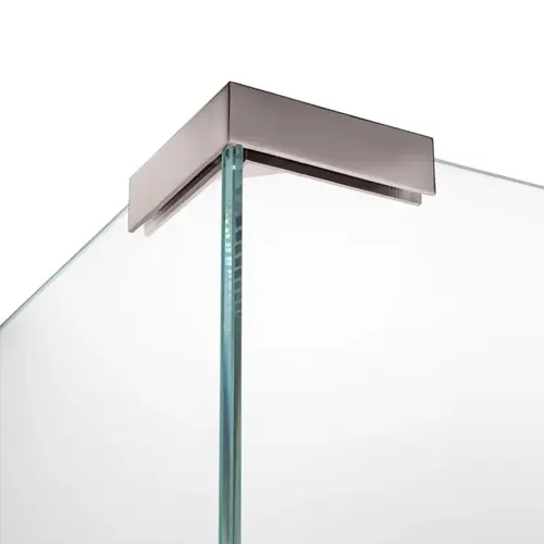 Stabilizer Bracket 90 Degree Sleeve-Over Bracket, Brass Material, 3/8" to 1/2" Glazing Thickness, Polished Nickel Finish